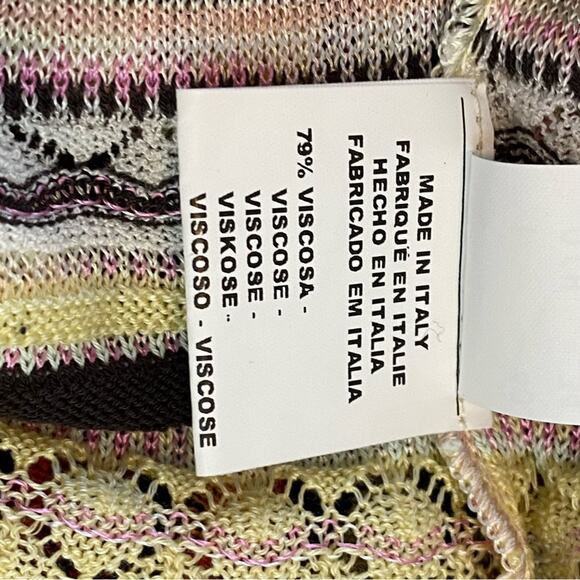 Vintage MISSONI Pastel Lace Knit Sweater Top Pink Yellow and Mint - Picture 10 of 11